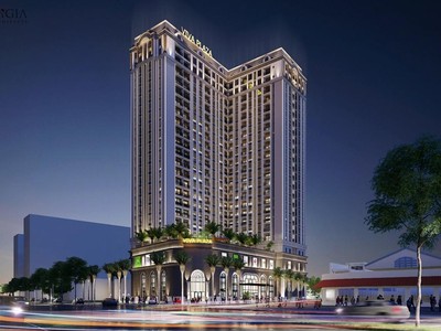 Phối cảnh Viva Plaza với 295 căn hộ cùng trung tâm thương mại khối đế 3 tầng và hệ thống tiện ích khép kín trên đường Nguyễn Lương Bằng.