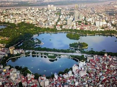 Quần thể hồ Bảy Mẫu, hồ Ba Mẫu và hồ Thiền Quang ở Hà Nội. (Ảnh: Thành Đạt/TTXVN).