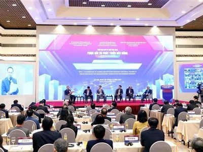 Quang cảnh Diễn đàn Kl992 cổng game cá cược Việt Nam 2021, tại Hà Nội chiều 5/12. (Ảnh: Phạm Kiên/TTXVN).