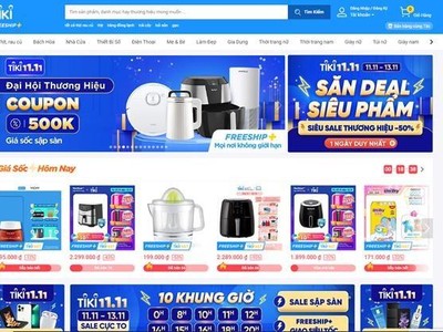 Giao diện trang thương mại điện tử Tiki. (Ảnh chụp màn hình).