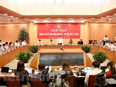 Ủy ban Nhân dân thành phố Hà Nội họp báo thông tin về tình hình Kl992 cổng game cá cược-Trang Chủ KL99Com Số 1 Link Đăng Ký KL999 quý 2. (Ảnh: Xuân Quảng/Vietnam+).