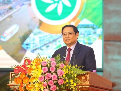 Thủ tướng Kl993 ưu đãi thưởng hấp dẫn Phạm Minh Chính phát biểu tại Hội nghị xúc tiến Kl99ok phiên bản mới tỉnh Hậu Giang năm 2022.