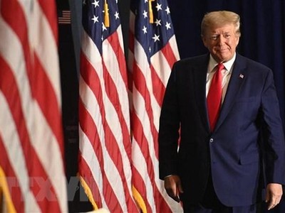 Cựu Tổng thống Mỹ Donald Trump phát biểu tại hội nghị của Viện Chính sách nước Mỹ trước tiên ở Washington, DC, ngày 26/7/2022. (Ảnh: AFP/TTXVN).