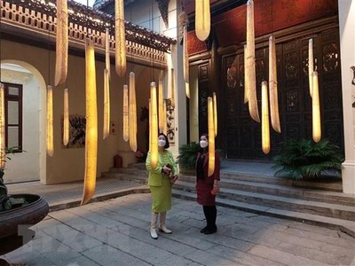 Các không gian nghệ thuật tại Tuần lễ khơi nguồn sáng tạo 2021 tại Hà Nội. (Ảnh: Đinh Thuận/TTXVN).