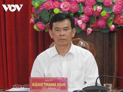Ông Đặng Thanh Nam dự một cuộc họp trong ngày Ban Thường vụ Tỉnh ủy Kon Tum họp xem xét kỷ luật đối với ông.