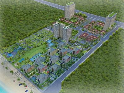 Phối cảnh tổng thể dự án khu du lịch Đại Dương. (Nguồn: Hodeco)
