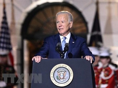 Tổng thống Mỹ Joe Biden phát biểu tại một sự kiện ở Washington D.C. (Ảnh: AFP/TTXVN).