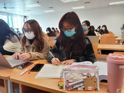 Giờ học của sinh viên Đại học Kl992 cổng game cá cược quốc dân. (Ảnh: PM/Vietnam+).