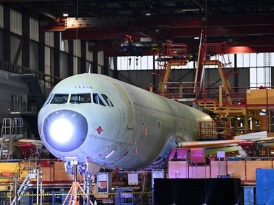 Một chiếc A321 tại xưởng Kl994 nhà cái bóng đá world cup tại Thiên Tân. (Nguồn: english.news.cn).