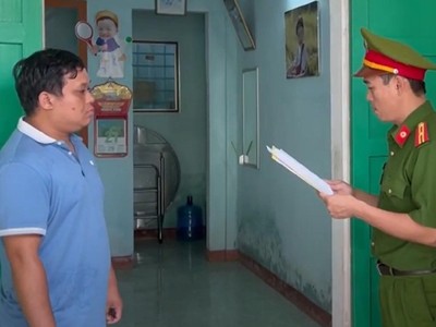 Nguyễn Văn Triết lúc bị bắt tạm giam. (Ảnh: Công an Quảng Ngãi)