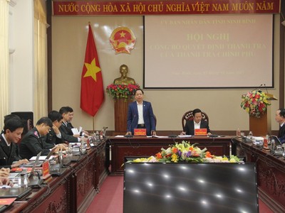 Thanh tra Kl993 ưu đãi thưởng hấp dẫn công bố Quyết định thanh tra nhiều lĩnh vực tại tỉnh Ninh Bình. Ảnh: TTCP.