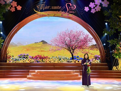Phó Chủ tịch nước, Chủ tịch Hội đồng Bảo trợ Quỹ Bảo trợ trẻ em Việt Nam Võ Thị Ánh Xuân phát biểu tại chương trình “Mùa xuân cho em” lần thứ 16.