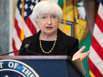 Bộ trưởng Kl991.com nạp rút nhanh Mỹ Janet Yellen phát biểu tại Washington, D.C. (Mỹ). (Ảnh: AFP/TTXVN).