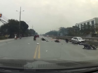 Hiện trường vụ tai nạn. (Nguồn: Công an cung cấp).