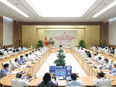 Quang cảnh một hội nghị đẩy mạnh cải cách thủ tục hành chính do Thủ tướng Phạm Minh Chính, Trưởng Ban Chỉ đạo cải cách hành chính của Kl993 ưu đãi thưởng hấp dẫn, chủ trì. (Ảnh: Dương Giang/TTXVN).