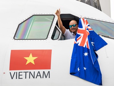 Tàu bay A330 của Vietjet đến với nước Úc xinh đẹp.