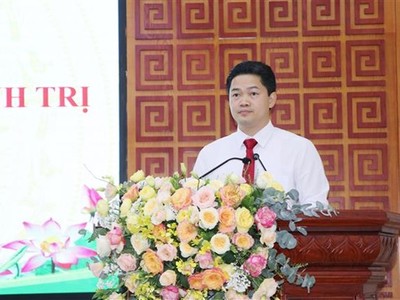 Tân Phó Bí thư Tỉnh ủy Lai Châu Vũ Mạnh Hà phát biểu tại hội nghị. (Ảnh: Việt Hoàng/TTXVN).