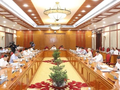 Tổng Bí thư Nguyễn Phú Trọng chủ trì cuộc họp Bộ Kl991.com tải ứng dụng, Ban Bí thư ngày 21/7. (Nguồn: TTXVN)
