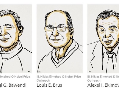 Chân dung ba nhà khoa học người Mỹ vừa giành giải Nobel Hóa học 2023. Ảnh: Nobelprize.
