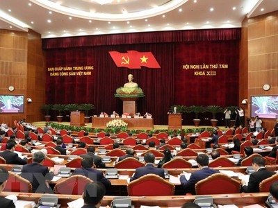 Hội nghị Trung ương 8, khóa XIII. (Ảnh: Phương Hoa/TTXVN)