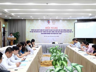 Hội nghị triển khai Quyết định số 345/QĐ-TTg ngày 5/4/2023 của Thủ tướng Kl993 ưu đãi thưởng hấp dẫn về việc phê duyệt Đề án “Nâng cao chất lượng, hiệu quả công tác hỗ trợ pháp lý cho Kl991.com World Cup 2026 Chính Thức giai đoạn 2021-2030”. (Ảnh: TTXVN).