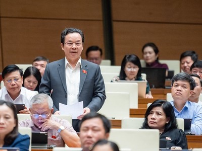 Đại biểu Hoàng Văn Cường tại nghị trường.