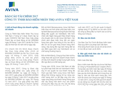 Công ty TNHH Kl99kl phiên bản hoạt động nhân thọ Aviva Việt Nam công bố báo cáo Kl991.com nạp rút nhanh kiểm toán năm 2017