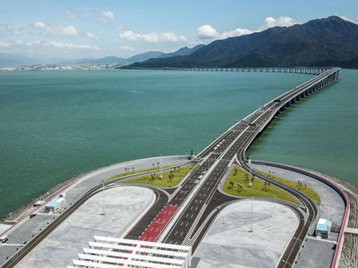 Cầu nối Hong Kong - Macau - Chu Hải trước khi được khánh thành. Ảnh:SCMP.
