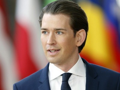 Thủ tướng Kurz khi còn nắm quyền hồi năm 2018. Ảnh:AFP.