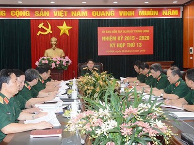 Kỳ họp 13 của Ủy ban Kiểm tra Quân ủy Trung ương. - Ảnh: QĐND