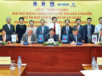Lễ ký thỏa thuận giá khí miệng giếng và cước vận chuyển Dự án khí Lô B.