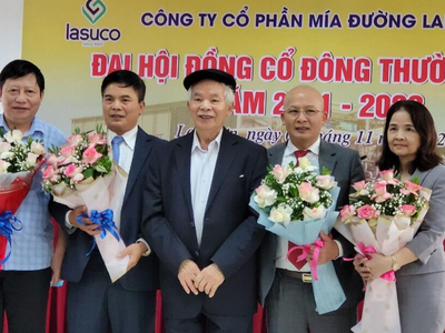 Ông Lê Văn Tam (đội mũ ở giữa) thôi làm Chủ tịch HĐQT LSS