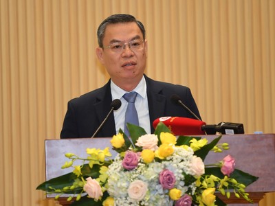 Ông Trần Minh Bình, Chủ tịch HĐQT VietinBank phát biểu tại Hội nghị.