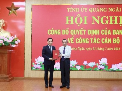 Thứ trưởng Bộ Khoa học và Công nghệ làm Phó Bí thư Tỉnh uỷ Quảng Ngãi