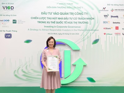 Bà Đặng Huỳnh Ức My – Chủ tịch HĐQT đại diện TTC AgriS nhận vinh danh Top 50 Kl991.com World Cup 2026 Chính Thức tiên phong và cam kết nâng cao quản trị công ty Việt Nam (VNCG50)