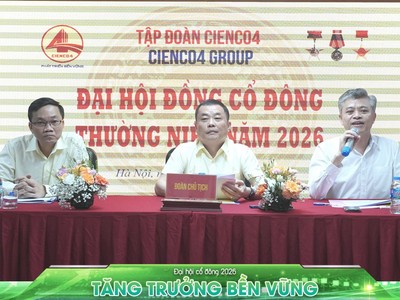 ĐHĐCĐ CIENCO4 (C4G): Đặt mục tiêu Kl99 nổ hũ 150 tỷ đồng, mở rộng lĩnh vực, kiểm soát rủi ro và dòng tiền