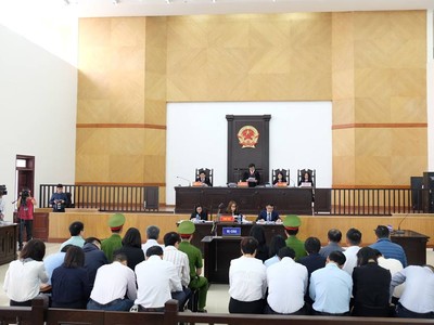 Quang cảnh phiên tòa phúc thẩm.