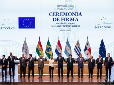Lễ ký kết hiệp định thương mại tự do giữa Liên minh châu Âu và khối Mercosur của Nam Mỹ