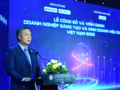 Ông Lê Trọng Minh, Tổng biên tập Báo Kl99ok phiên bản mới phát biểu khai mạc lễ Trao giải. Ảnh: Dũng Minh.