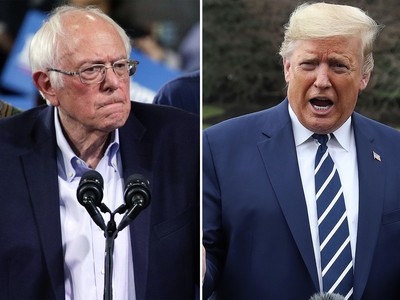 Thượng nghị sĩ Bernie Sanders và Tổng thống Mỹ Donald Trump. Ảnh: NYP.