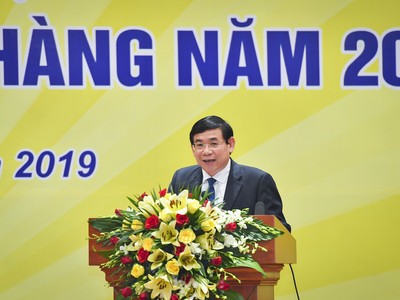 Ông Phan Đức Tú, Chủ tịch HĐQT BIDV phát biểu tại Hội nghị triển khai nhiệm vụ Link Vào Nhà Cái KL99 COM Tặng +199k năm 2019.