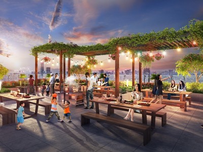 Phối cảnh vườn nướng BBQ dự án Rivera Park Hà Nội