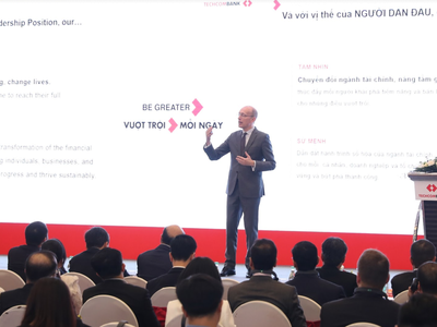 Ông Jens Lottner, Tổng Giám đốc Techcombank trình bày tại ĐHCĐ