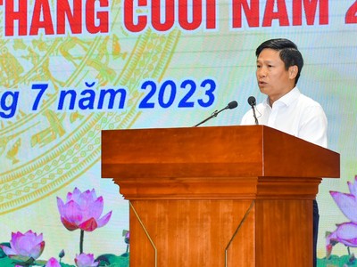 Ông Võ Minh Tuấn, Giám đốc NHNN Chi nhánh TP. Hồ Chí Minh phát biểu tại Hội nghị Sơ kết 6 tháng đầu năm 2023