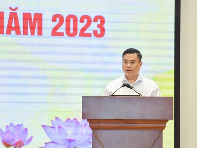 Ông Nguyễn Thanh Tùng, Tổng Giám đốc Vietcombank phát biểu tại Hội nghị Sơ kết hoạt động Link Vào Nhà Cái KL99 COM Tặng +199k 