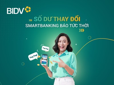 Nhận biến động số dư với mức phí 0 đồng tại BIDV 
