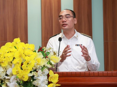 Phó Tổng Kiểm toán 99Kl99 trực tiếp đá gà Bùi Quốc Dũng phát biểu tại Hội nghị diễn tập thực chiến an toàn thông tin trên hệ thống công nghệ thông tin của Kiểm toán 99Kl99 trực tiếp đá gà.