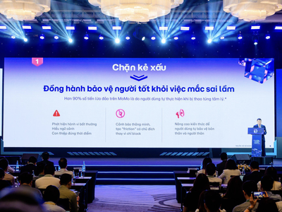 Ông Nguyễn Mạnh Tường trình bày tham luận “Ứng dụng AI trong Bảo vệ người dùng” tại hội thảo “Digital Trust in Finance” ngày 12/5/2026.