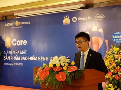 Ông Nguyễn Quang Hưng - Phó Tổng Giám đốc Kl99kl phiên bản hoạt động Bảo Việt phát biểu tại sự kiện ra mắt sản phẩm K-Care 