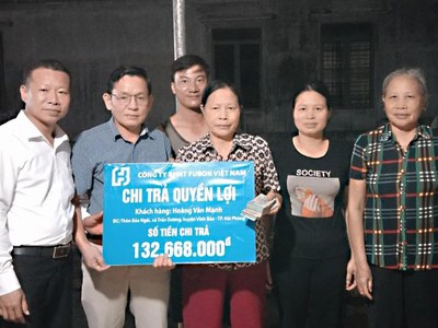 Một khách hàng được Fubon Life Việt Nam chi trả Kl99kl phiên bản hoạt động hơn 130 triệu đồng 